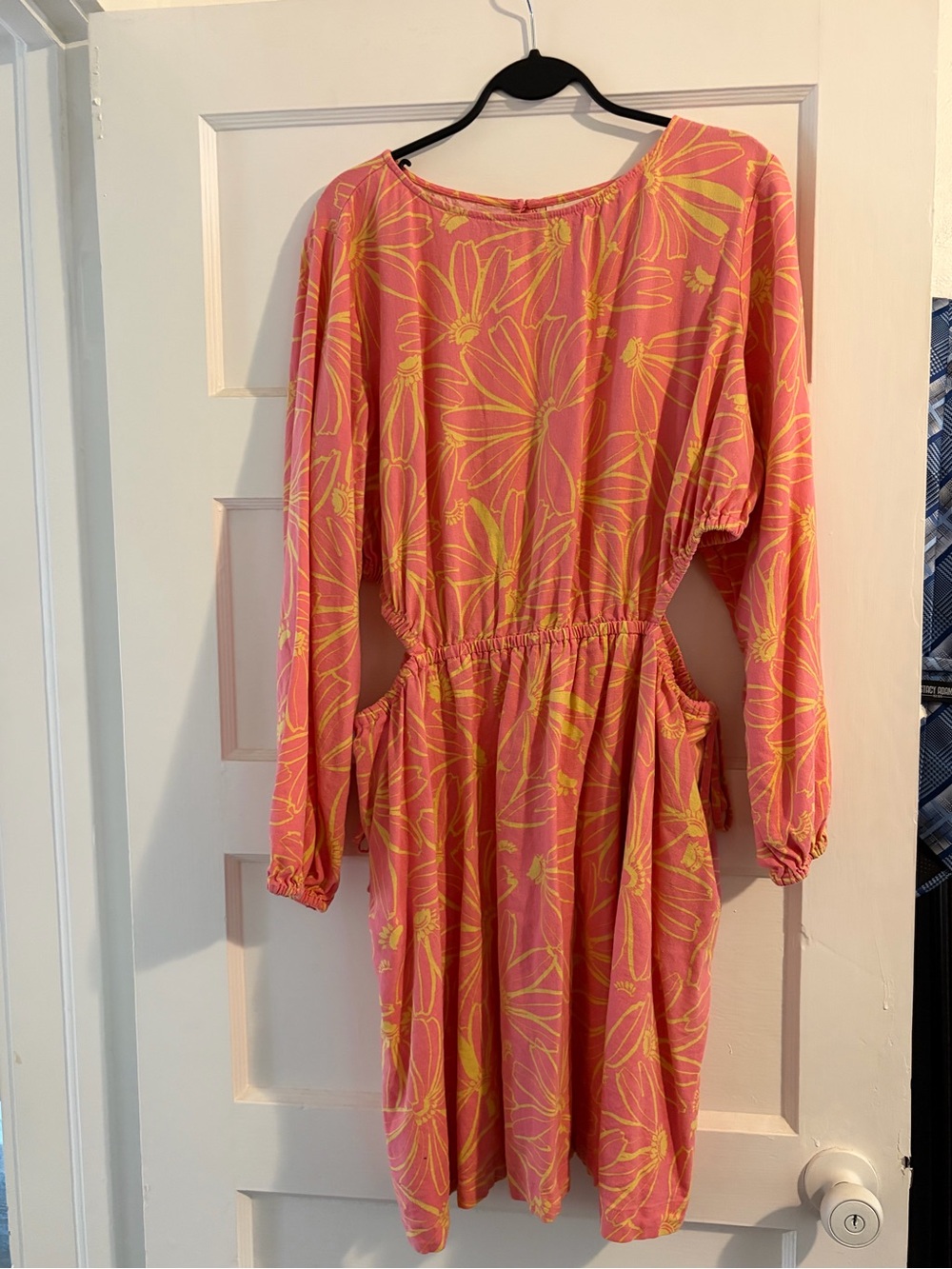 Universal Thread Pink and Yellow Floral Long Sleeve Dress